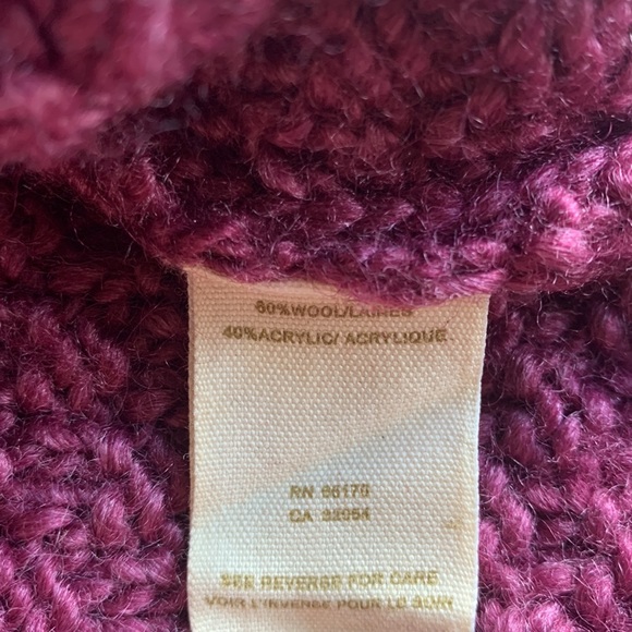 Free People Boho Knit Fuchsia V-Neck Ruffle Longline Wool Cardigan Size Medium - Picture 6 of 10